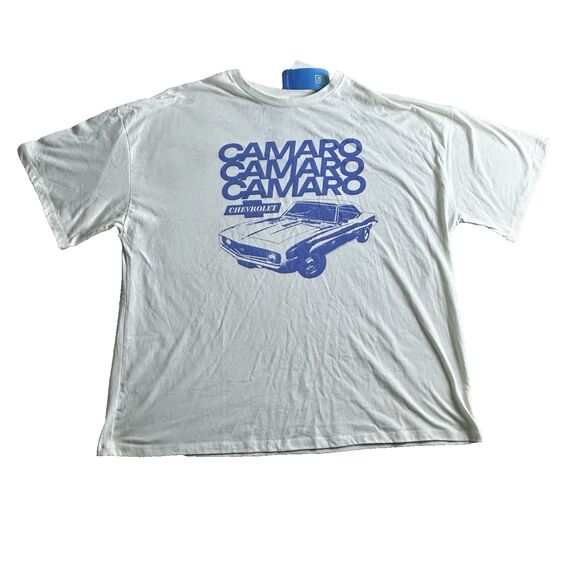 GM Camaro Mens Graphic T Shirt XXL Official Licensed Chevy Car Tee Off White New - Picture 1 of 9